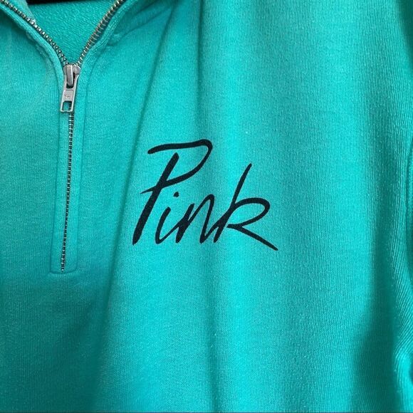 PINK Victoria’s Secret Teal Green Quarter Zip - Picture 2 of 9